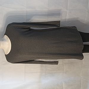 Azules women's long sleeve tunic top charcoal size small